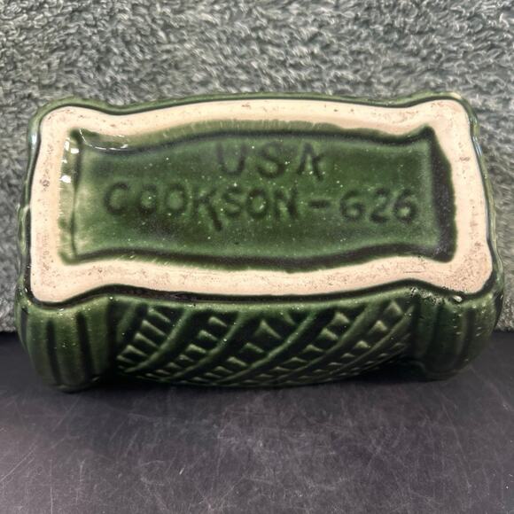 Cookson Pottery Oblong Green Drip Marked 626 Made in USA c1970s - Picture 7 of 10